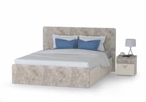 Кровать 1600 с подъёмным ортопедическим основанием и тумбочкой Амели 11.31 цвет шёлковый камень/бетон чикаго беж