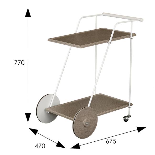 Стол сервировочный Новум белый/белый/текстиль темный