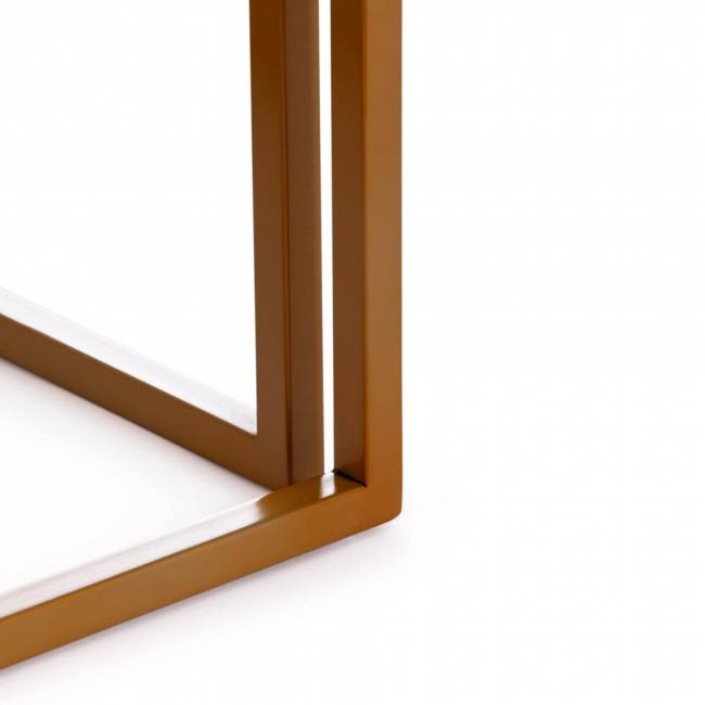 Столик кофейный Secret De Maison QUATTRO ( mod. 14153 ) алюминиевый сплав/мрамор, 41*41*41 см, золотой/белый мрамор