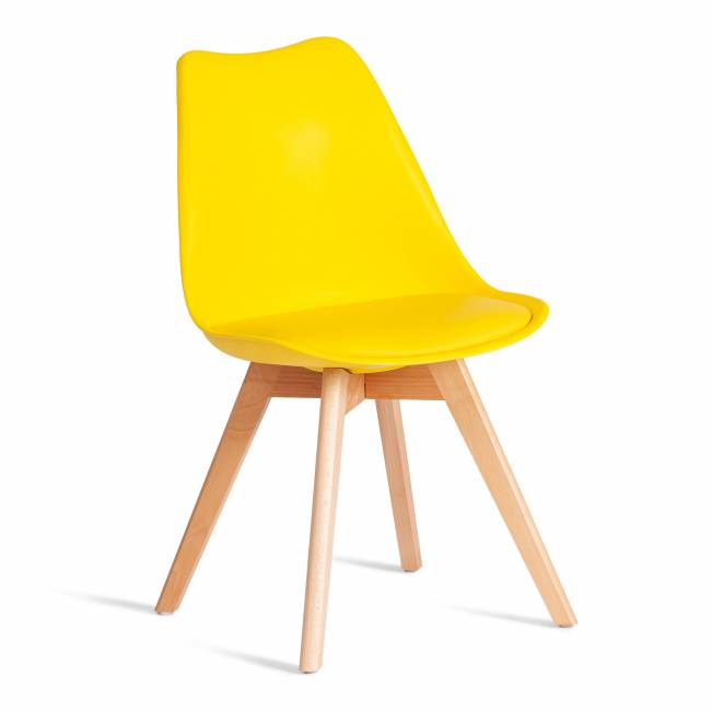 Стул TULIP (mod. 73-1) / 1 шт. в упаковке дерево/пластик/экокожа, 47,5x55x80 см, Желтый (Yellow) желтый