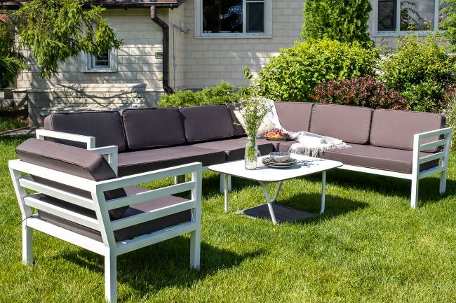 "Глория" модуль диванный левый, каркас из алюминия