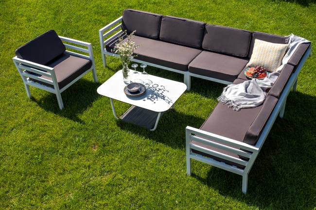 "Глория" модуль диванный левый, каркас из алюминия