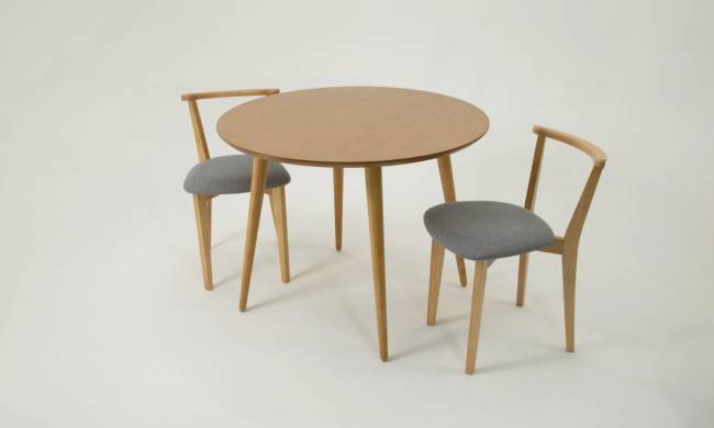 Стол Монте К 90 натур со стульями Франк натур рогожка серый