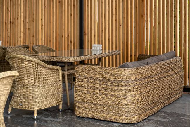 "Кальяри" диван из искусственного ротанга (гиацинт) трехместный, цвет соломенный