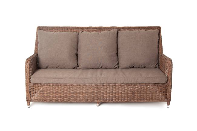 "Гляссе" диван трехместный из искусственного ротанга, цвет коричневый "Гляссе" диван трехместный из искусственного ротанга, цвет коричневый
