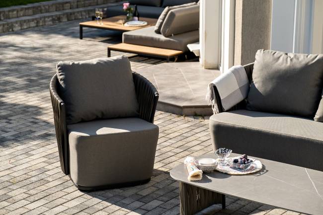 "Флоренция" лаунж-зона из искусственного ротанга, цвет графит (К)