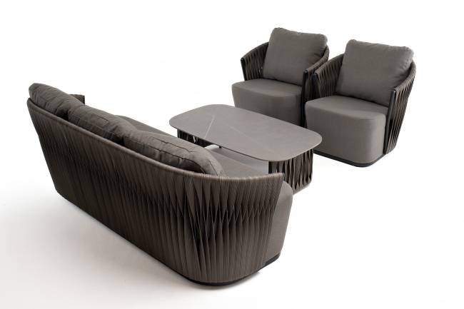 "Флоренция" лаунж-зона из искусственного ротанга, цвет графит (К)