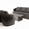 "Флоренция" лаунж-зона из искусственного ротанга, цвет графит (К)