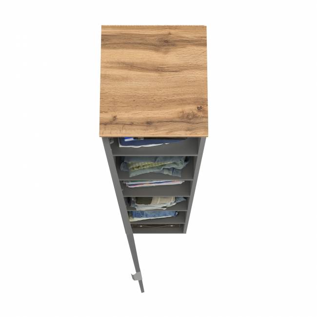 Шкаф-пенал Октава 13.228 цвет серый графит/дуб крафт золотой Шкаф-пенал Октава 13.228 цвет серый графит/дуб крафт золотой