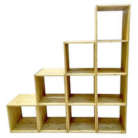 Стеллаж Куб 4 сосна, без покраски P&H