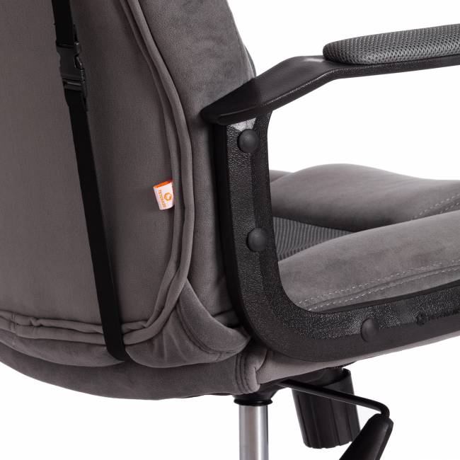 Кресло DRIVER (22) флок/ткань, серый/серый, 29/TW-12 серый/серый флок/ткань