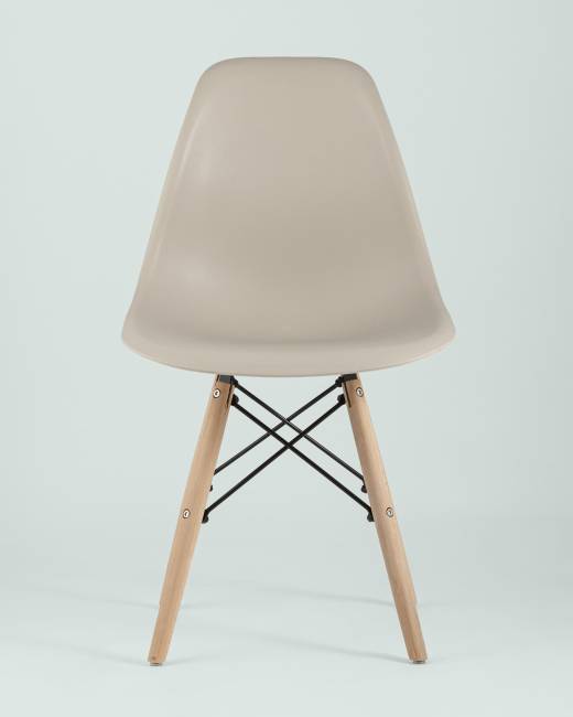 Стул Eames Style DSW бежевый (разборный каркас)