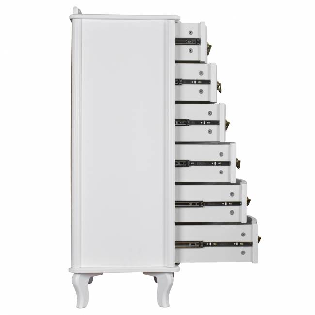 Комод Джульетта узкий 6 ящ., молочный дуб Л