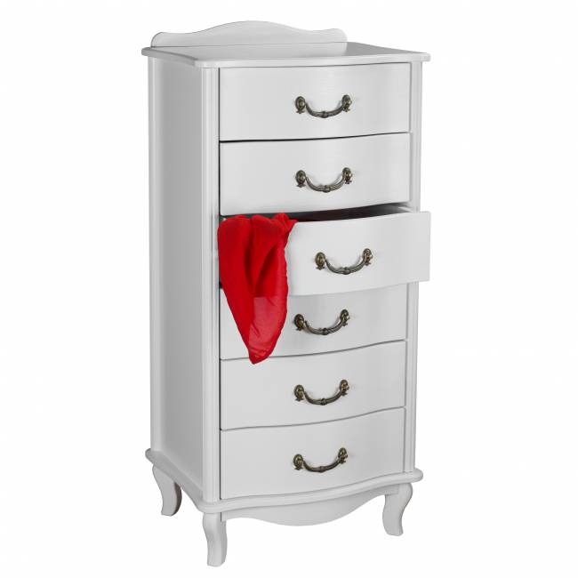 Комод Джульетта узкий 6 ящ., молочный дуб Л