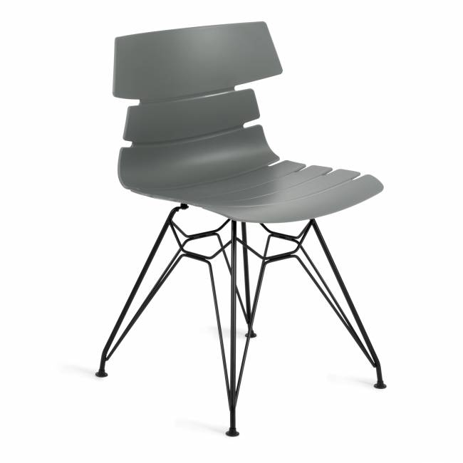 Стул HANSEN (mod. 622N) / 1 шт. в упаковке пластик/металл/эко кожа, 51х47х80 см, высота до сиденья 45 см, серый/черный