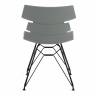 Стул HANSEN (mod. 622N) / 1 шт. в упаковке пластик/металл/эко кожа, 51х47х80 см, высота до сиденья 45 см, серый/черный
