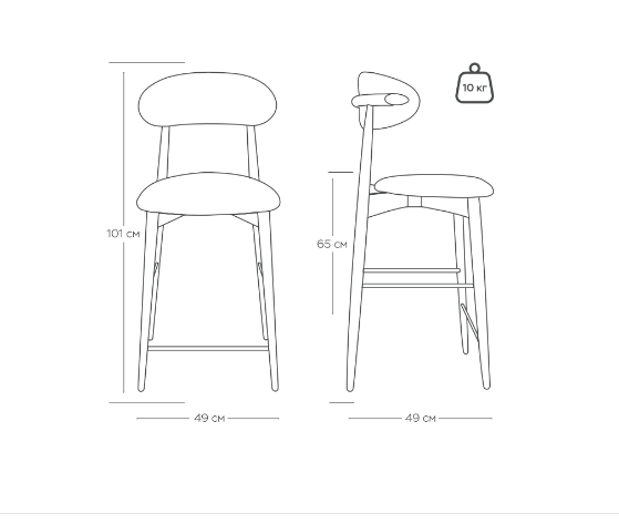 Стул Глори полубарный графит, опора бук черный