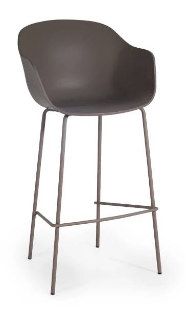 Кресло барное пластиковое Globe-K Bar тортора, серый 610х580х1120 мм