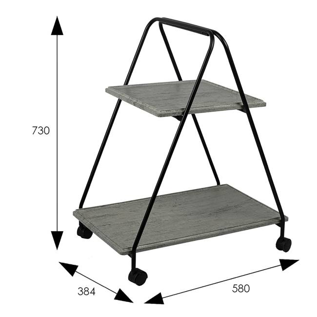 Стол сервировочный Милн черный/серый шпат