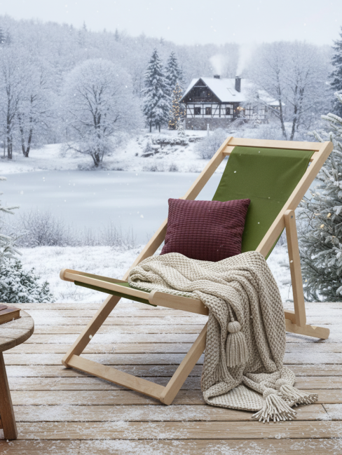 Шезлонг ткань зелёный