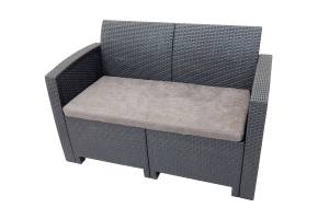 Arizona b:rattan, Диван двухместный, антрацит (2-х местная подушка)