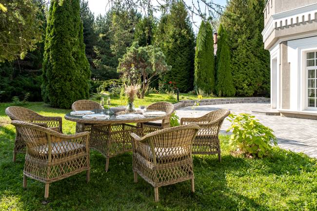 "Эспрессо - 150 S" обеденная группа плетеная, цвет соломенный