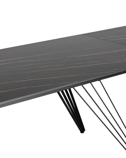 Стол обеденный Пандора раскладной 180-280*90 керамика темная