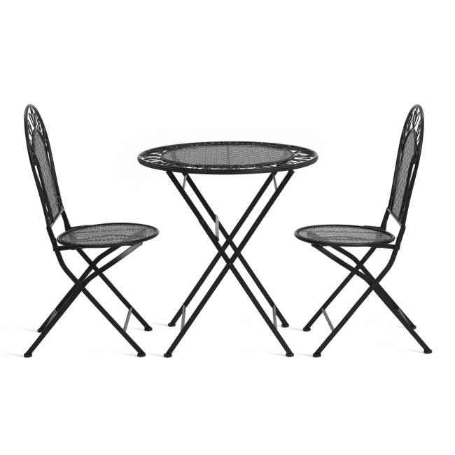 Комплект (стол + 2 стула) Secret de Maison Амальфи/Amalfi металл, черный черный металл