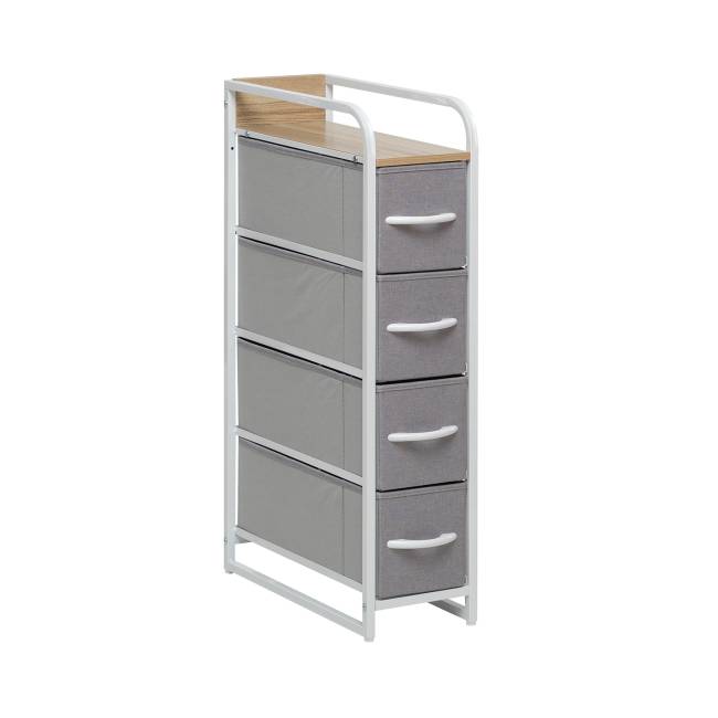 Комод Leset Ноа 4 ящ. узкий Белый Светло-серый Комод Leset Ноа 4 ящ. узкий Белый Светло-серый