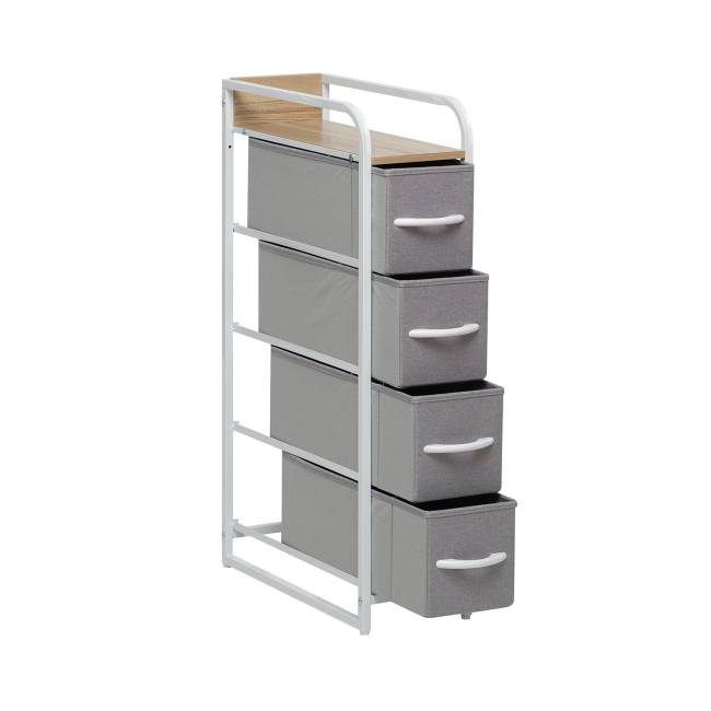 Комод Leset Ноа 4 ящ. узкий Белый Светло-серый Комод Leset Ноа 4 ящ. узкий Белый Светло-серый