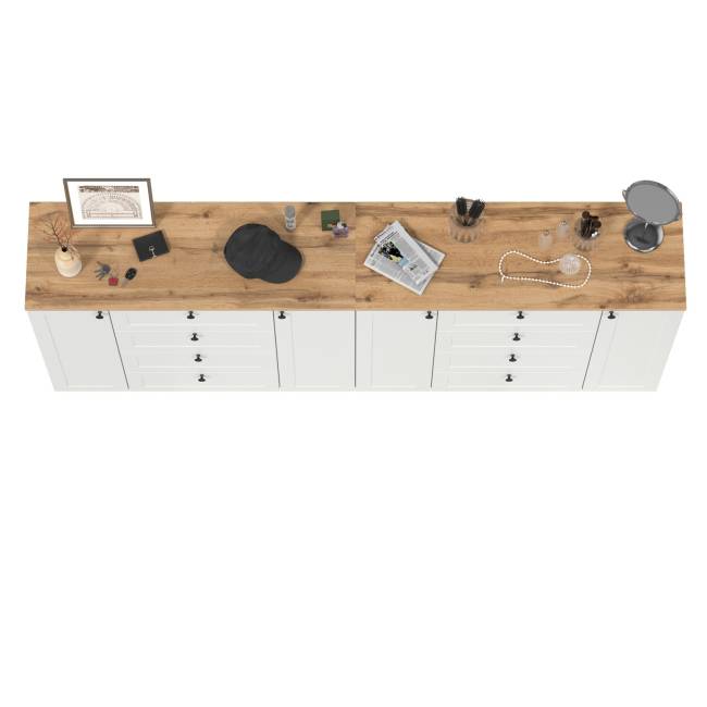 Два больших комода Остин цвет белый шагрень/дуб крафт золотой Два больших комода Остин цвет белый шагрень/дуб крафт золотой