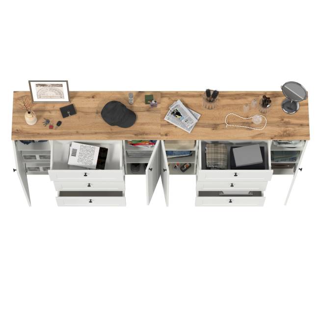 Два больших комода Остин цвет белый шагрень/дуб крафт золотой Два больших комода Остин цвет белый шагрень/дуб крафт золотой