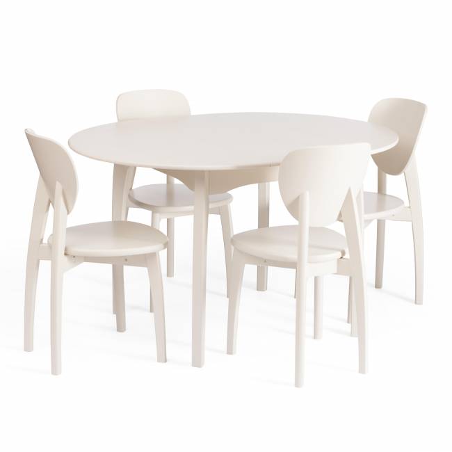 Стул DIAMANTE жесткое сидение бук, ivory white, 42х42х85см (Комплект из 2 шт.) белый бук