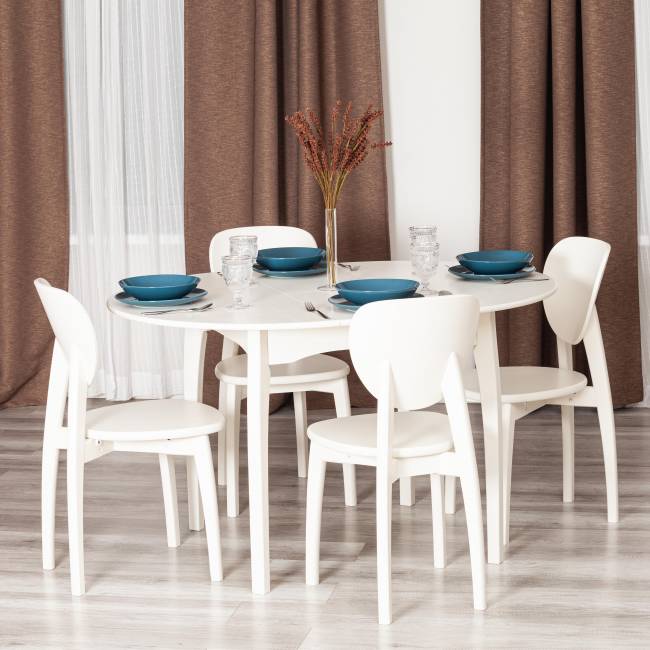 Стул DIAMANTE жесткое сидение бук, ivory white, 42х42х85см (Комплект из 2 шт.) белый бук