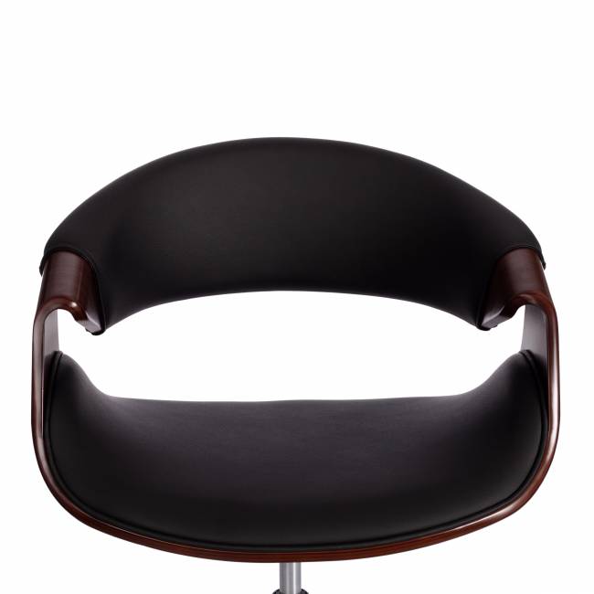 Кресло BEND орех, кож/зам черный черный Кресло BEND орех, кож/зам черный черный