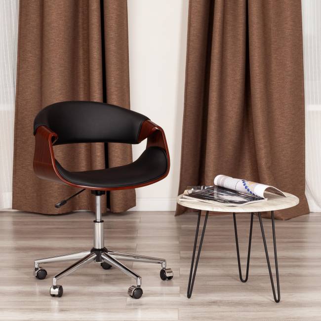 Кресло BEND орех, кож/зам черный черный Кресло BEND орех, кож/зам черный черный