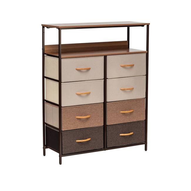 Комод Leset Локи 8 ящ. с полкой Коричневый Бежевый, светло-коричневый, темно-коричневый