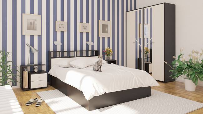 Шкаф 4-х створчатый Камелия цвет венге/дуб лоредо Шкаф 4-х створчатый Камелия цвет венге/дуб лоредо