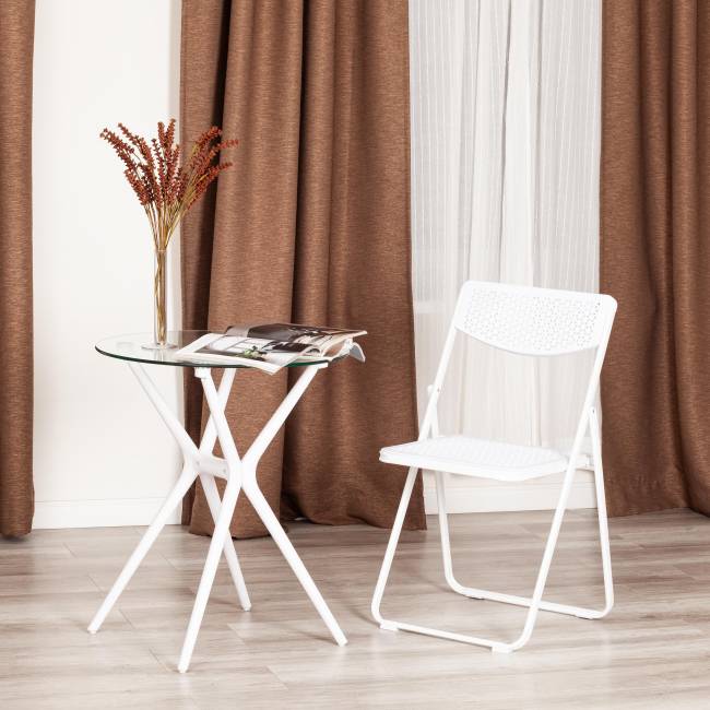 Стул складной FOLDER (mod. 3016) каркас: металл, сиденье/спинка: пластик, 48,5 х 48 х 82,5 см, white (белый) (Комплект из 6 шт.) белый каркас: металл, сиденье/спинка: пластик Стул складной FOLDER (mod. 3016) каркас: металл, сиденье/спинка: пластик, 48,5 х 48 х 82,5 см, white (белый) (Комплект из 6 шт.) белый каркас: металл, сиденье/спинка: пластик