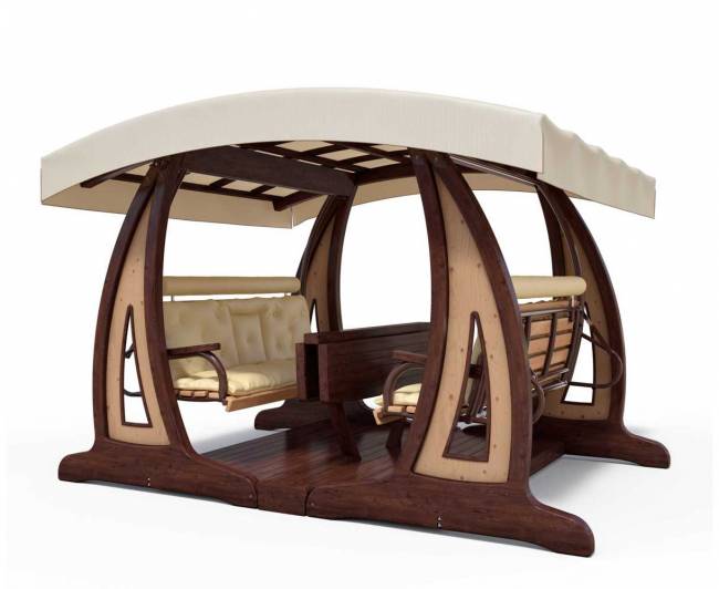 Качели садовые "Валенсия Х2" Премиум (лиственница)