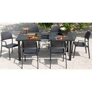 Набор пластиковой мебели, стол Levante и 6 кресел Bora, цвет кофе Набор пластиковой мебели, стол Levante и 6 кресел Bora, цвет кофе