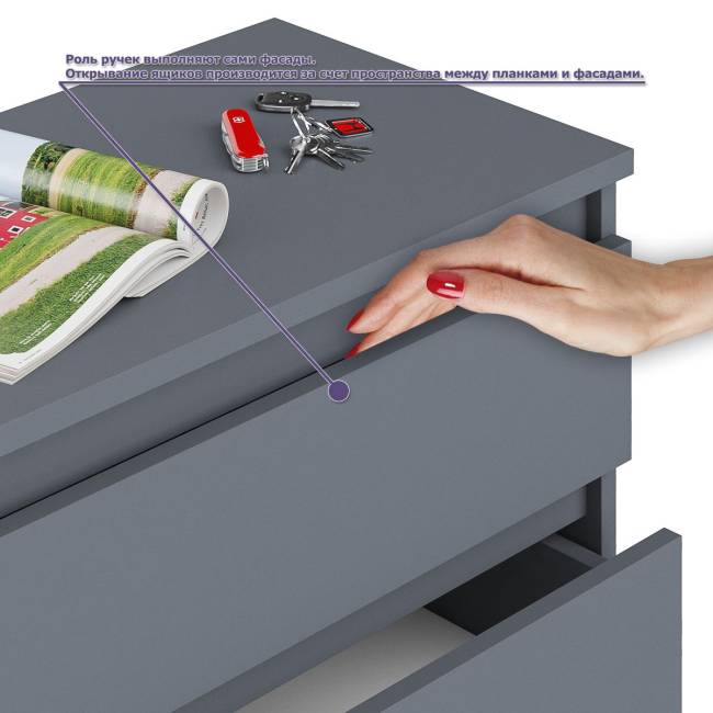 Высокий комод 700 пять ящиков и угловой компьютерный стол МС-16 правый серии Мори цвет графит Высокий комод 700 пять ящиков и угловой компьютерный стол МС-16 правый серии Мори цвет графит