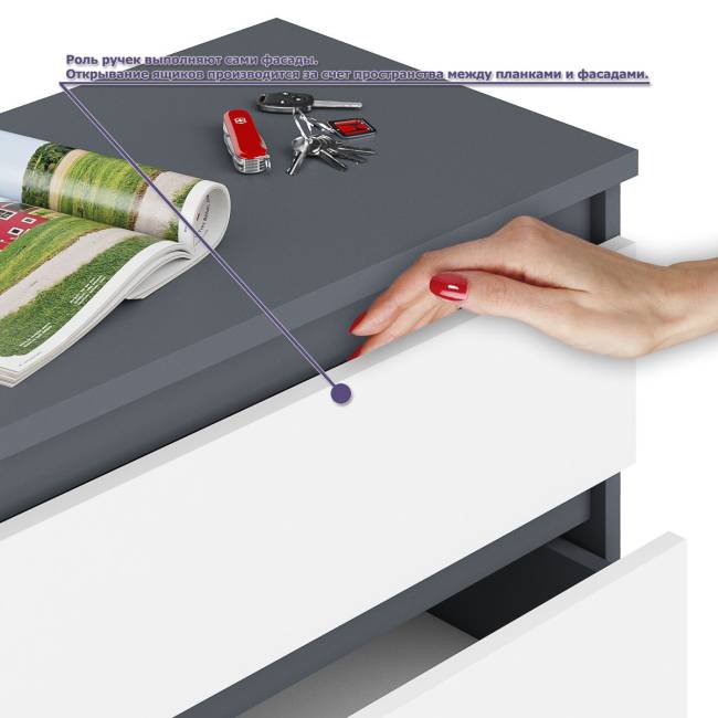 Высокий комод 700 пять ящиков и угловой компьютерный стол МС-16 правый серии Мори цвет графит/белый Высокий комод 700 пять ящиков и угловой компьютерный стол МС-16 правый серии Мори цвет графит/белый