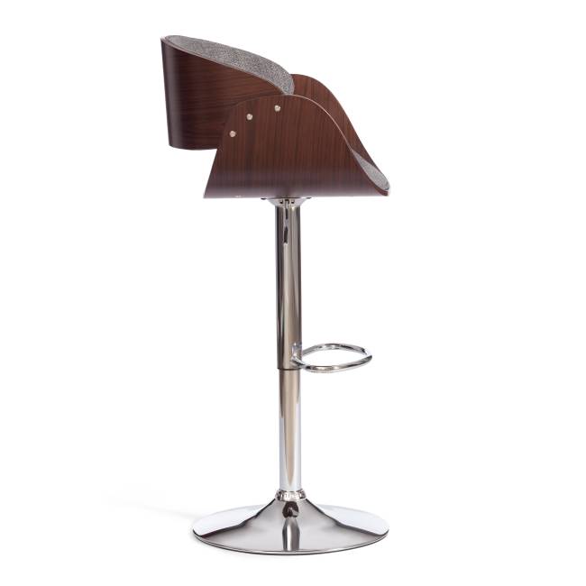Барный стул LANDO (mod.4036) металл/дерево/ткань, 59х51х93-114 см, высота сиденья 62-83 см, серый/орех/хром, Aimcasa 28 орех темный, серый Барный стул LANDO (mod.4036) металл/дерево/ткань, 59х51х93-114 см, высота сиденья 62-83 см, серый/орех/хром, Aimcasa 28 орех темный, серый