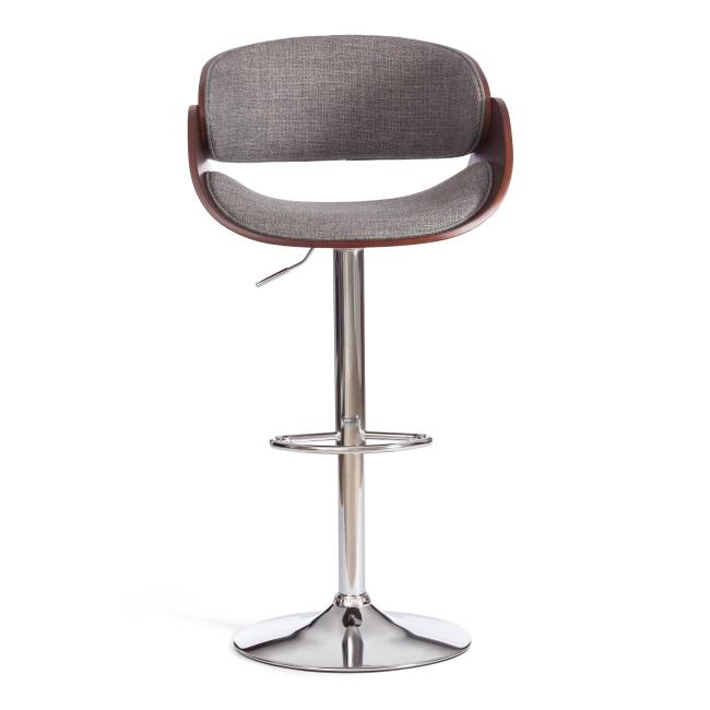 Барный стул LANDO (mod.4036) металл/дерево/ткань, 59х51х93-114 см, высота сиденья 62-83 см, серый/орех/хром, Aimcasa 28 орех темный, серый Барный стул LANDO (mod.4036) металл/дерево/ткань, 59х51х93-114 см, высота сиденья 62-83 см, серый/орех/хром, Aimcasa 28 орех темный, серый