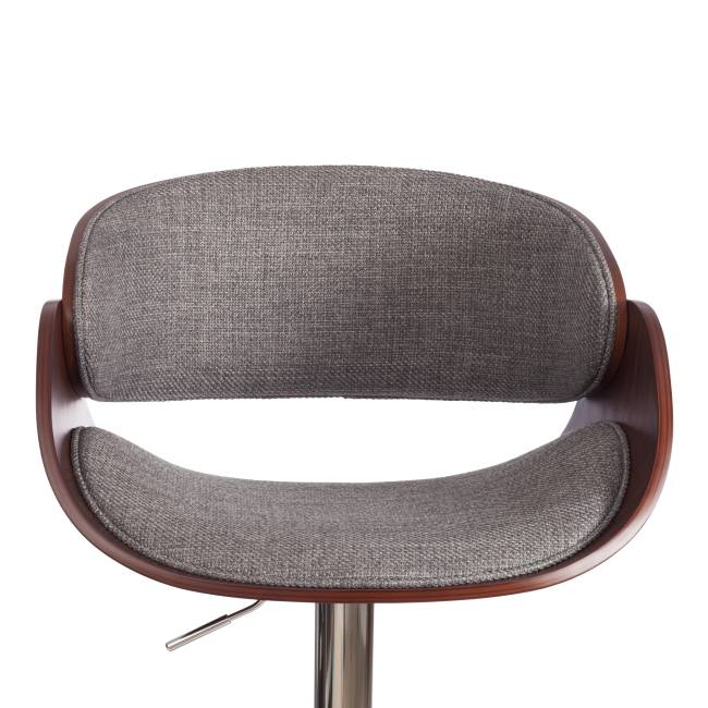 Барный стул LANDO (mod.4036) металл/дерево/ткань, 59х51х93-114 см, высота сиденья 62-83 см, серый/орех/хром, Aimcasa 28 орех темный, серый Барный стул LANDO (mod.4036) металл/дерево/ткань, 59х51х93-114 см, высота сиденья 62-83 см, серый/орех/хром, Aimcasa 28 орех темный, серый