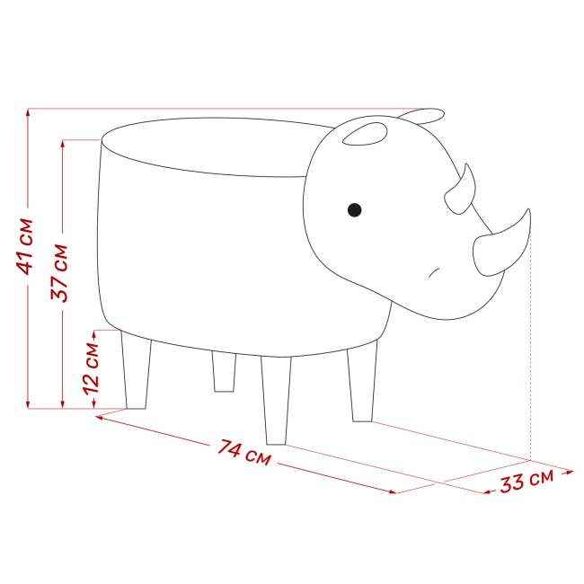 Пуф Leset Rhino COMBI Milos 16, компаньон Milos 02 Бук