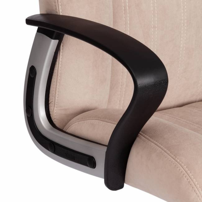 Кресло OXFORD хром флок , бежевый, 7 бежевый флок Кресло OXFORD хром флок , бежевый, 7 бежевый флок