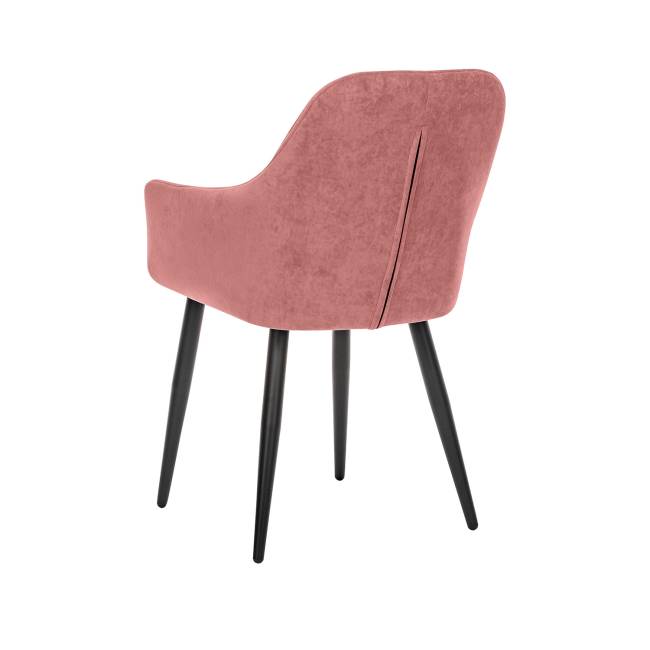 Стул с подлокотниками Leset Слим, каркас Черный, велюр Персиковый Персиковый Черный