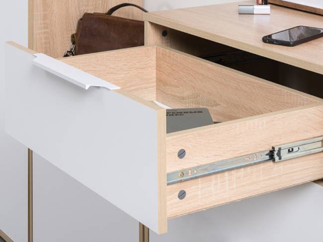 Высокая обувница и обувница с зеркалом и вешалкой для одежды Куба цвет дуб сонома/белый премиум